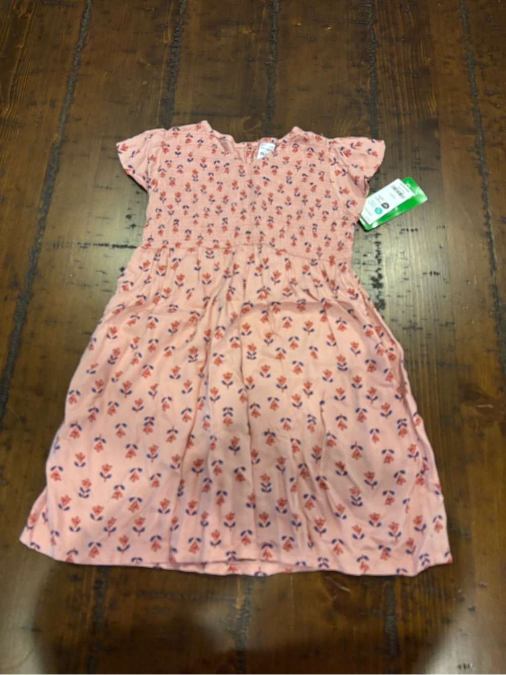NWT. Carters. 5t. Girls Pink Floral Smocked Dress